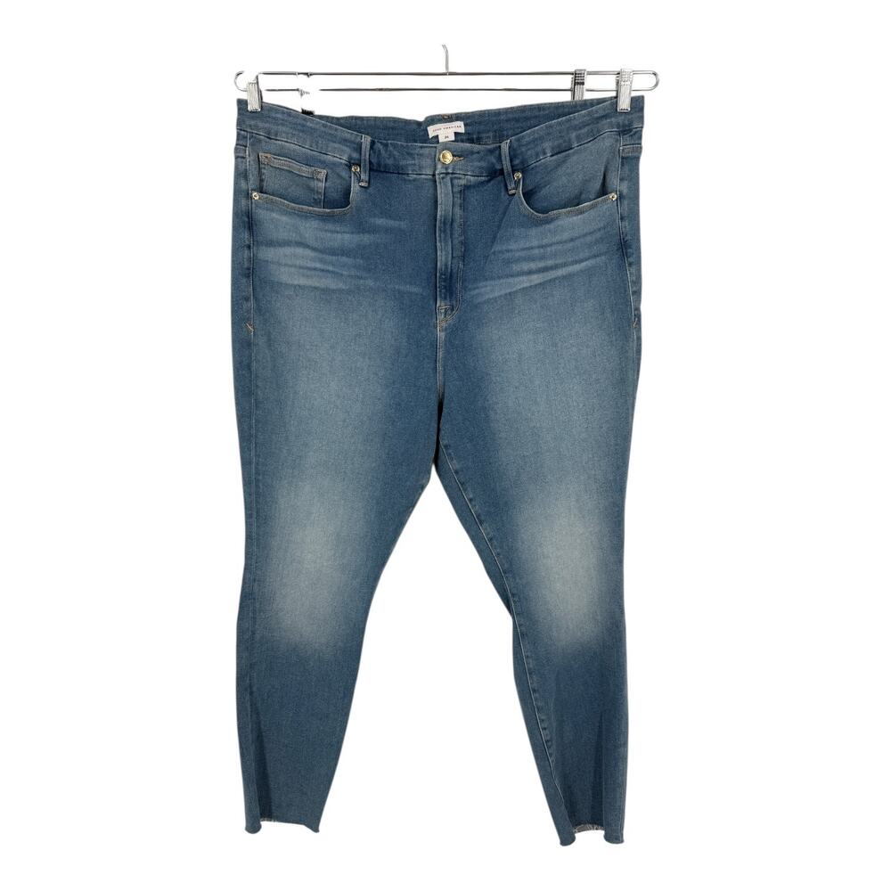 Good American Jeans Good Legs Skinny raw hem blue size 24